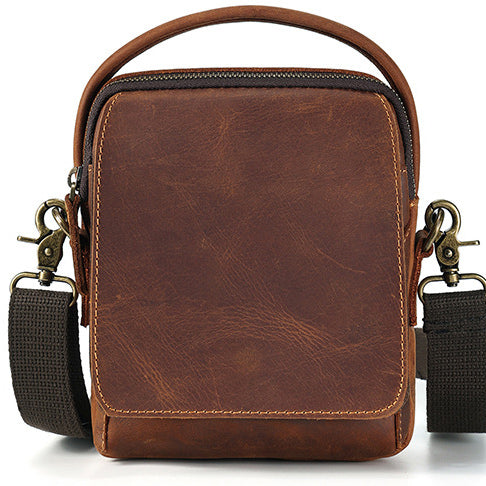 DEEPKEE original nubuck handmade full-grain genuine leather cowhide bag Best Leather Vertical Handbag Side Bag Messenger Bag #6567