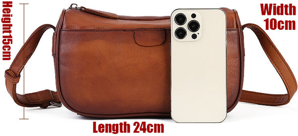 DEEPKEE original nubuck handmade full-grain genuine leather cowhide bag Unisex Leather Boston Bag No.9096