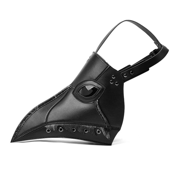 DEEPKEE original nubuck handmade full-grain genuine leather cowhide bag PU Leather Plague Doctor Mask, Scary Halloween Mask Costume Props #FPBM055