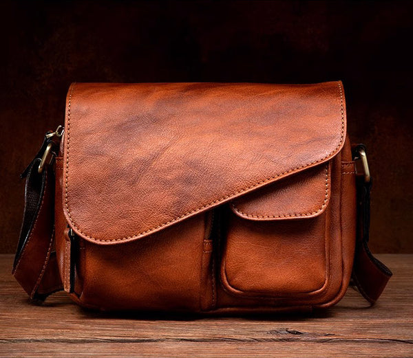 DEEPKEE original nubuck handmade full-grain genuine leather cowhide bag The DEEPKEE Flap Messenger Bag #5130