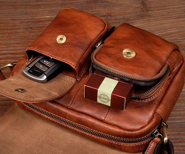 DEEPKEE original nubuck handmade full-grain genuine leather cowhide bag The DEEPKEE Flap Messenger Bag #5130