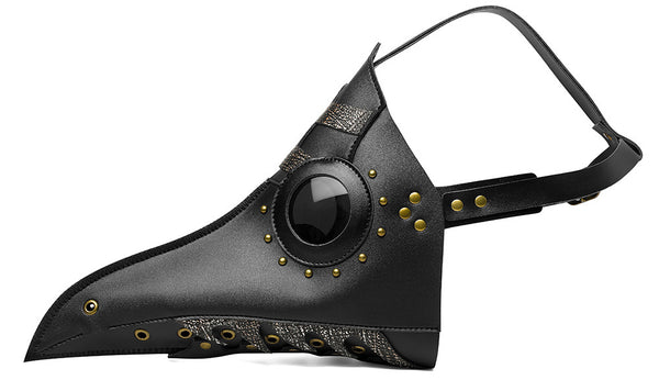 DEEPKEE original nubuck handmade full-grain genuine leather cowhide bag Punk Halloween Plague Doctor Mask Headgear #FPBM059