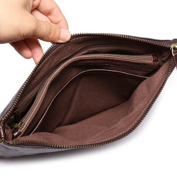 DEEPKEE original nubuck handmade full-grain genuine leather cowhide bag DEEPKEE Handmde Leather Slim Clutch Wallet Wristlet Purse #75022