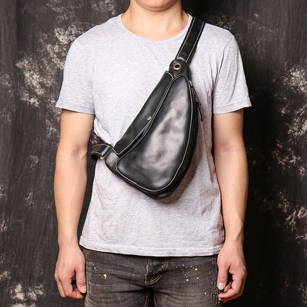 DEEPKEE original nubuck handmade full-grain genuine leather cowhide bag Theodoric Sports shoulder bag No.J090