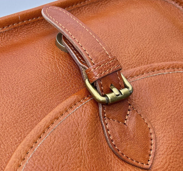 DEEPKEE original nubuck handmade full-grain genuine leather cowhide bag Leather Saddle Satchel Bag #1109