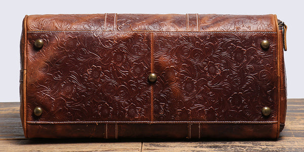 DEEPKEE original nubuck handmade full-grain genuine leather cowhide bag DEEPKEE LEATHER | Sheridan Style Duffle Bag No.30009-5