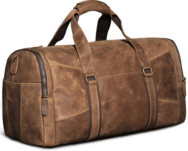 DEEPKEE original nubuck handmade full-grain genuine leather cowhide bag DEEPKEE LEATHER | Craig Retro Luggage Bag No.1219_2