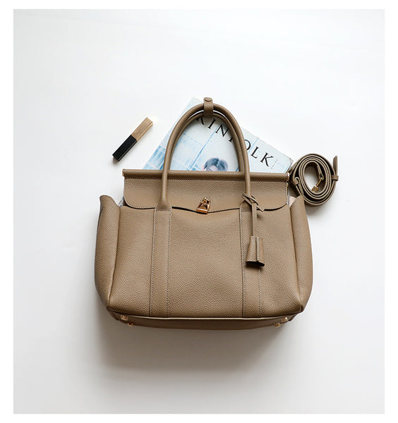 DEEPKEE original nubuck handmade full-grain genuine leather cowhide bag Loom bag L32 Grained Calfskin