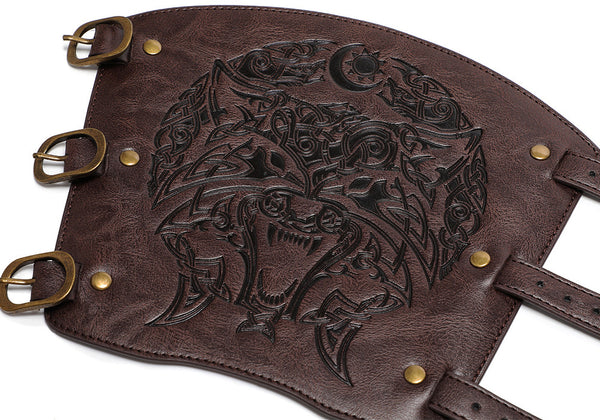 DEEPKEE original nubuck handmade full-grain genuine leather cowhide bag DEEPKEE Scandinavian Viking Style Embossed Armband FAS052