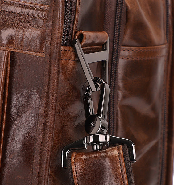 DEEPKEE original nubuck handmade full-grain genuine leather cowhide bag The DEEPKEE Executive attaché case #7093C