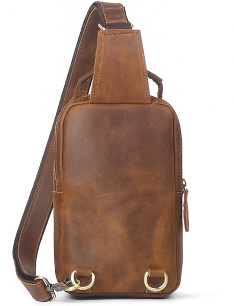 DEEPKEE original nubuck handmade full-grain genuine leather cowhide bag Scottsdale Sling Bag No.J075