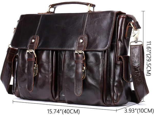 DEEPKEE original nubuck handmade full-grain genuine leather cowhide bag DEEPKEE® HANDMADE LEATHER BRIEFCASE #8942