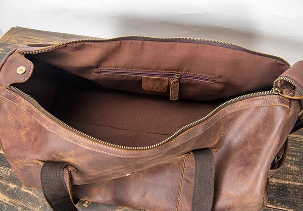 DEEPKEE original nubuck handmade full-grain genuine leather cowhide bag Marty Nubuck Duffle Bag No.S1618