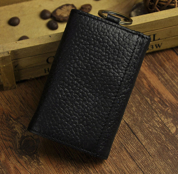 DEEPKEE original nubuck handmade full-grain genuine leather cowhide bag DEEPKEE Handmade Leather Trifold Key Wallet #KZ230