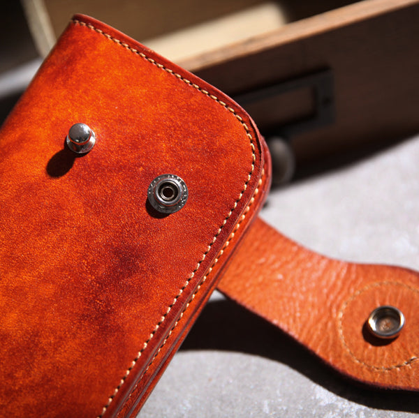 DEEPKEE original nubuck handmade full-grain genuine leather cowhide bag DEEPKEE Multi-pockets Tanned Leather Notecase Card Slots #BR5091