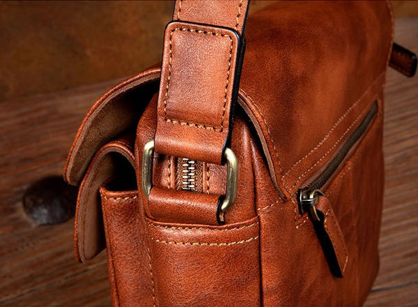 DEEPKEE original nubuck handmade full-grain genuine leather cowhide bag The DEEPKEE Flap Messenger Bag #5130