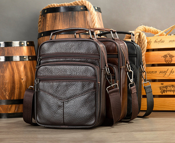 DEEPKEE original nubuck handmade full-grain genuine leather cowhide bag Genuine Leather Vintage Cowhide Crossbody Bag #6042