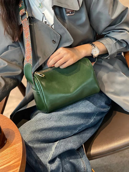 DEEPKEE original nubuck handmade full-grain genuine leather cowhide bag Cowhide Crossbody Bag 7115-D