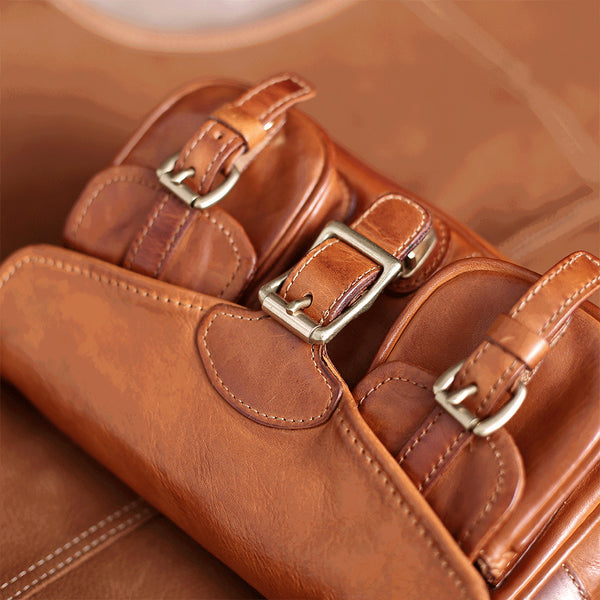 DEEPKEE original nubuck handmade full-grain genuine leather cowhide bag DEEPKEE HANDMADE LEATHER Cite bag #31017