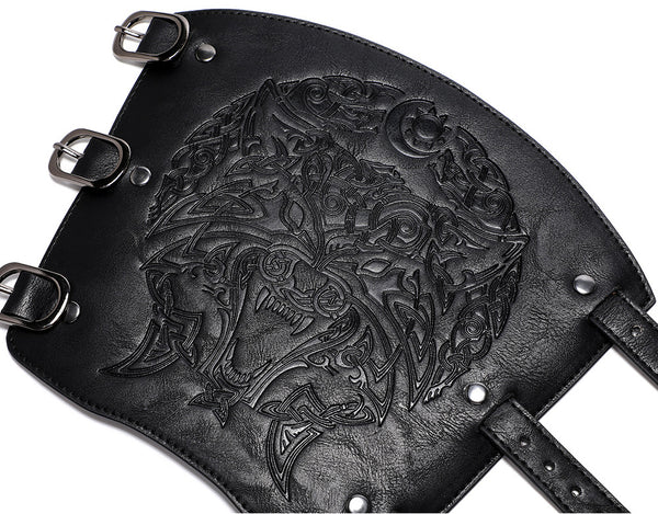 DEEPKEE original nubuck handmade full-grain genuine leather cowhide bag DEEPKEE Scandinavian Viking Style Embossed Armband FAS052