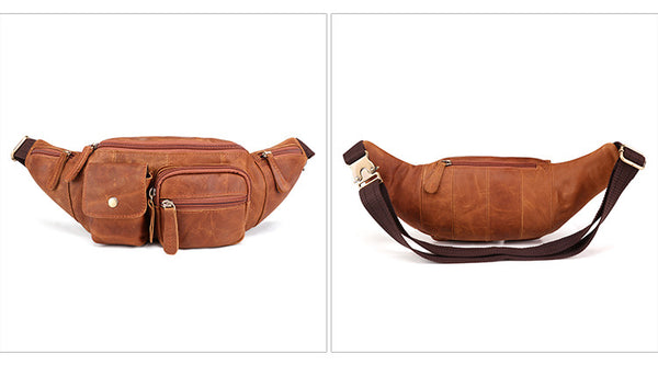 DEEPKEE original nubuck handmade full-grain genuine leather cowhide bag The Ultimate Leather Fanny Pack #6375