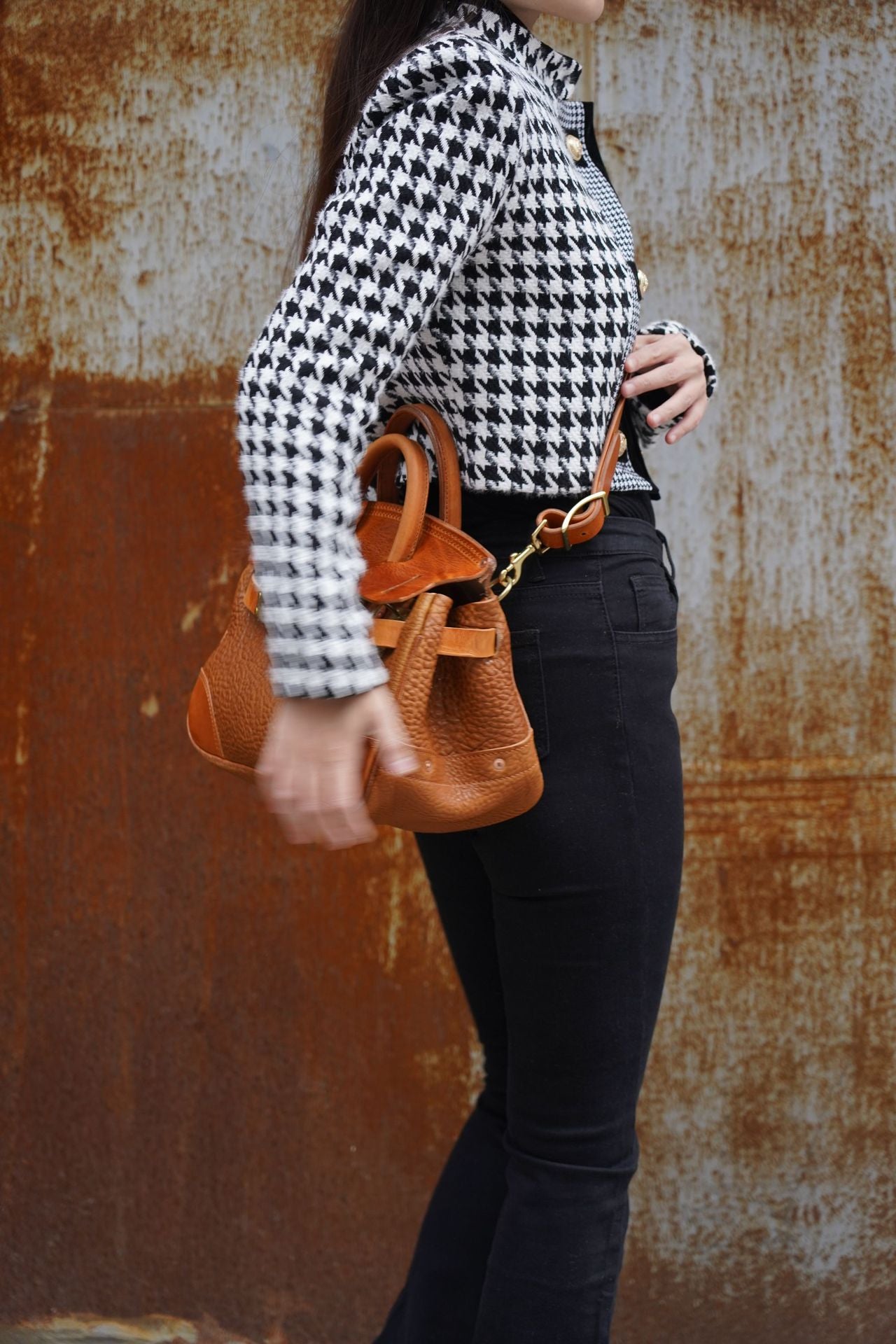 DEEPKEE original nubuck handmade full-grain genuine leather cowhide bag Deepkee handmade leather Faux Birkin 35 Bags For Sale #B30148-01