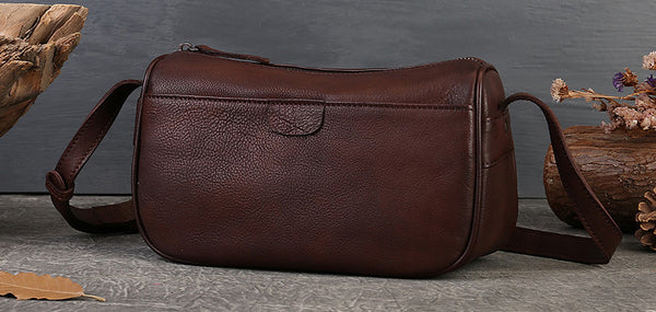 DEEPKEE original nubuck handmade full-grain genuine leather cowhide bag Unisex Leather Boston Bag No.9096