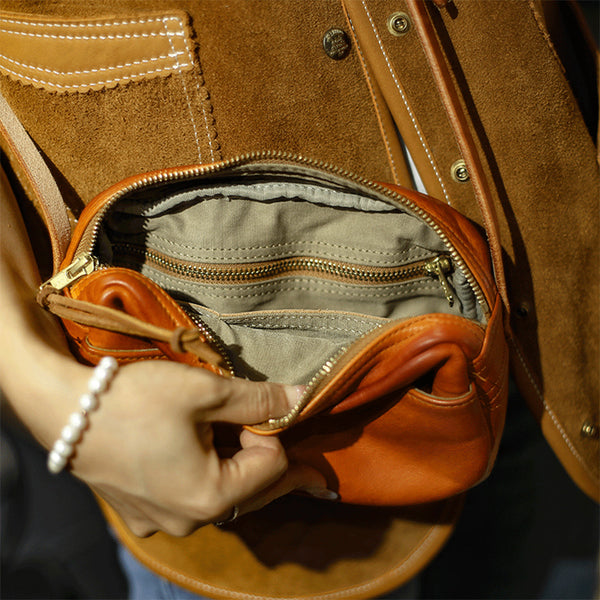 DEEPKEE original nubuck handmade full-grain genuine leather cowhide bag Horsehide washing water summary small square bags #23115