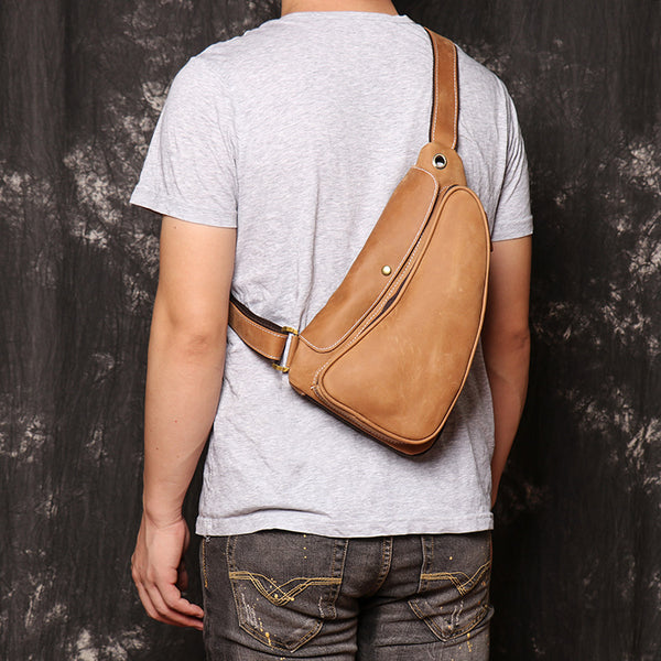DEEPKEE original nubuck handmade full-grain genuine leather cowhide bag Theodoric Sports shoulder bag No.J090