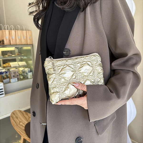 DEEPKEE original nubuck handmade full-grain genuine leather cowhide bag Embroidered Thread Lattice Coin Purse #5807