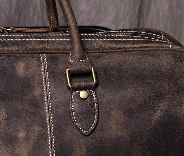 DEEPKEE original nubuck handmade full-grain genuine leather cowhide bag DEEPKEE LEATHER | The Lincoln Travel Bag No.30075