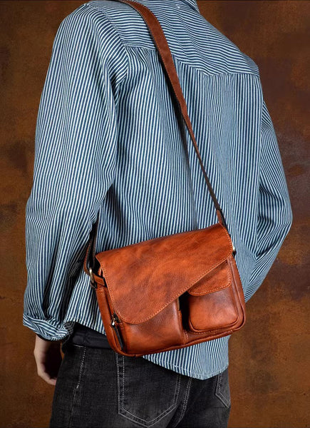 DEEPKEE original nubuck handmade full-grain genuine leather cowhide bag The DEEPKEE Flap Messenger Bag #5130
