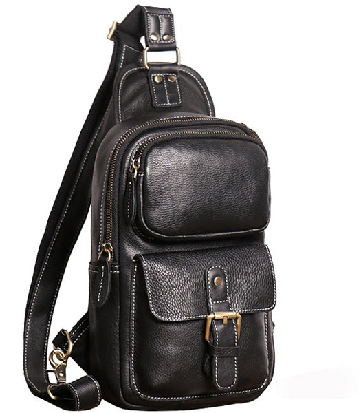 DEEPKEE original nubuck handmade full-grain genuine leather cowhide bag Advanced Sling bag No.30177