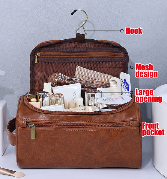 DEEPKEE original nubuck handmade full-grain genuine leather cowhide bag The PU Toiletry Bag #4013