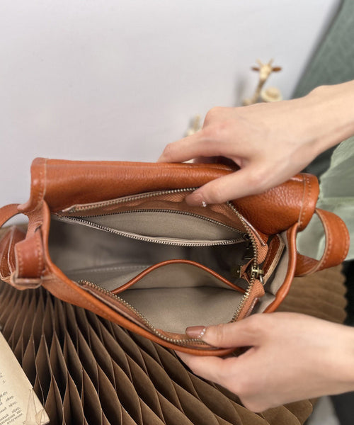 DEEPKEE original nubuck handmade full-grain genuine leather cowhide bag Leather Saddle Satchel Bag #1109