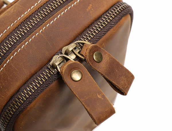 DEEPKEE original nubuck handmade full-grain genuine leather cowhide bag Leather Sling Crossbody Bag No.1078