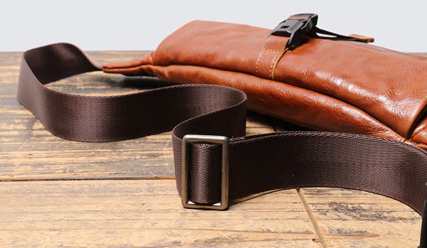 DEEPKEE original nubuck handmade full-grain genuine leather cowhide bag Charlie Cross-body Backpack No.30297