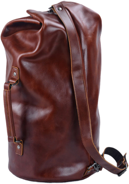 DEEPKEE original nubuck handmade full-grain genuine leather cowhide bag DEEPKEE HANDMADE LEATHER® American military style motorcycle tail bow Crossbody Bag #5110ZP