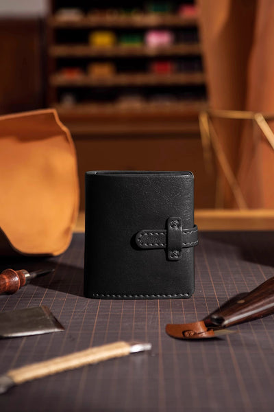 DEEPKEE original nubuck handmade full-grain genuine leather cowhide bag DIY Leather Wallet - Handmade Material Kit No.DC005