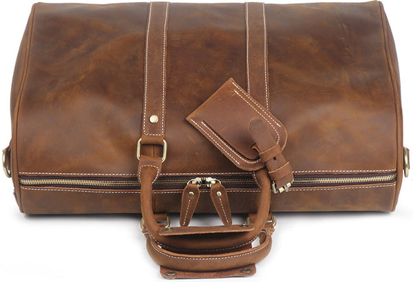 DEEPKEE original nubuck handmade full-grain genuine leather cowhide bag Oswald Trip Bag No.30196