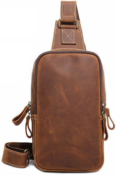 DEEPKEE original nubuck handmade full-grain genuine leather cowhide bag Leather Sling Crossbody Bag No.1078