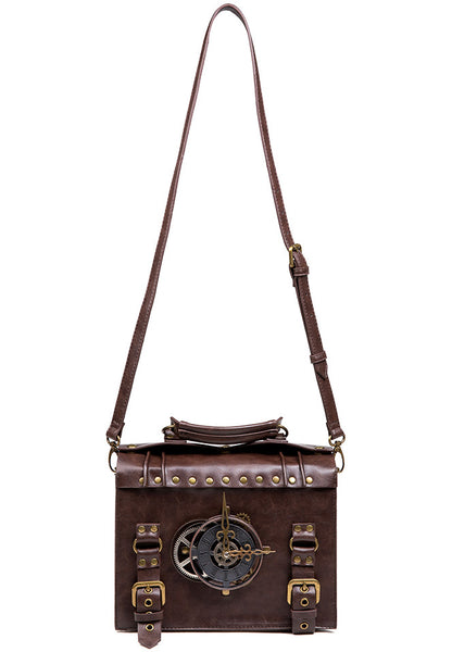 DEEPKEE original nubuck handmade full-grain genuine leather cowhide bag Punk industrial cross-body bag #BG028