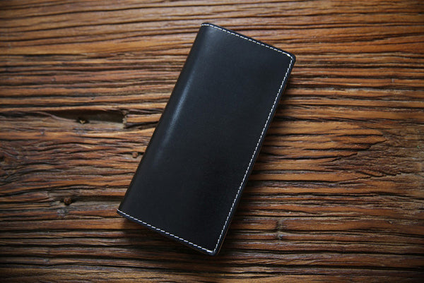 DEEPKEE original nubuck handmade full-grain genuine leather cowhide bag Handmade Personalized harley Leather Bifold Wallet #125_1