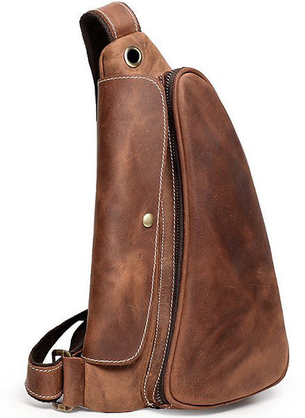 DEEPKEE original nubuck handmade full-grain genuine leather cowhide bag Theodoric Sports shoulder bag No.J090