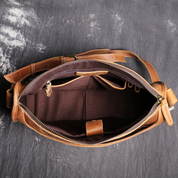 DEEPKEE original nubuck handmade full-grain genuine leather cowhide bag The Kasilof DEEPKEE HANDMADE LEATHER #9017