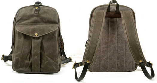 DEEPKEE original nubuck handmade full-grain genuine leather cowhide bag Outdoor canvas mountaineering backpack #5035