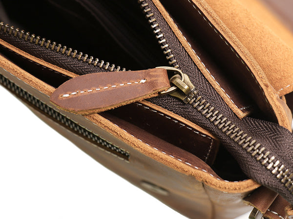 DEEPKEE original nubuck handmade full-grain genuine leather cowhide bag BASIS COWHIDE LEATHER MESSENGER BAG #30166