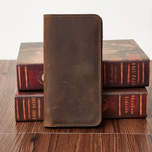 DEEPKEE original nubuck handmade full-grain genuine leather cowhide bag The Long Wallet #2043