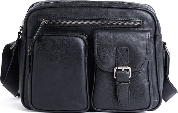 DEEPKEE original nubuck handmade full-grain genuine leather cowhide bag Vegetable Tanned full-grain Leather Crossbody Casual Bag, Hand Colored. 13669