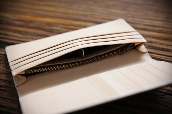 DEEPKEE original nubuck handmade full-grain genuine leather cowhide bag Handmade Personalized harley Leather Bifold Wallet #125_1